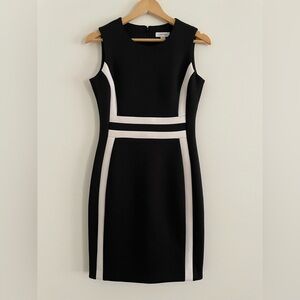 Calvin Klein Black and White Sheath Mini Dress
